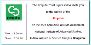 The Simputer launch invitation